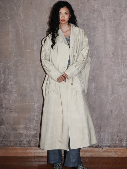 Denim Oversize Big-Silhouette Casual Long-Coat