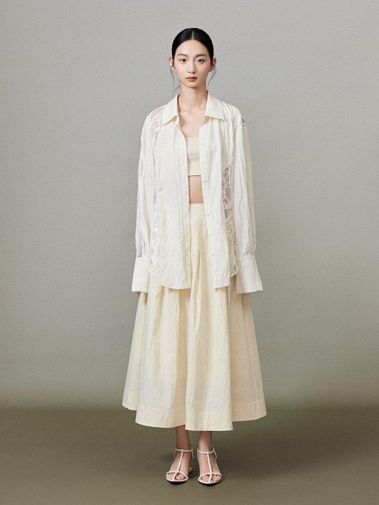 Nichi Lace Oversize Feminine Shirt