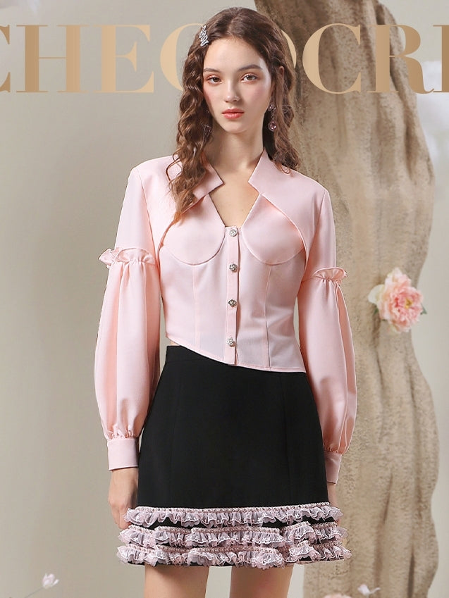 Asymmetry Nichi Frill Unique Blouse