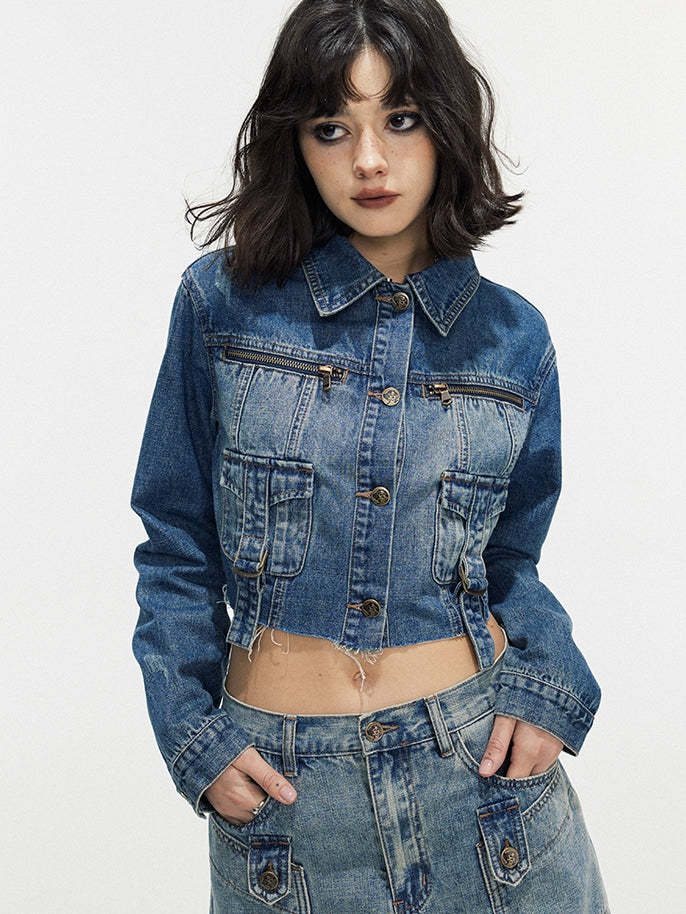 Short cut store denim jacket