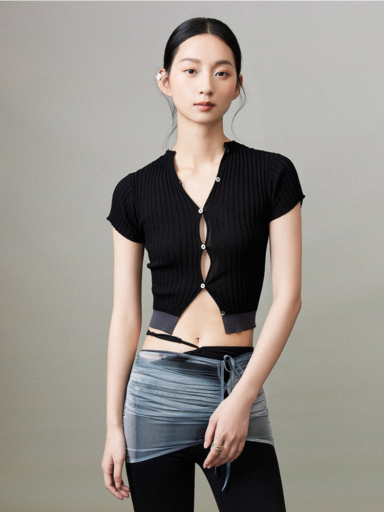 Tight Cropped Casual Summer-Knit Tops