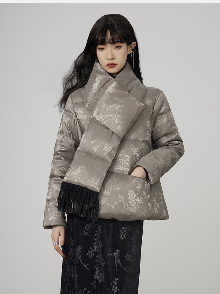 Volume Muffler Flower High-End Down-Jacket