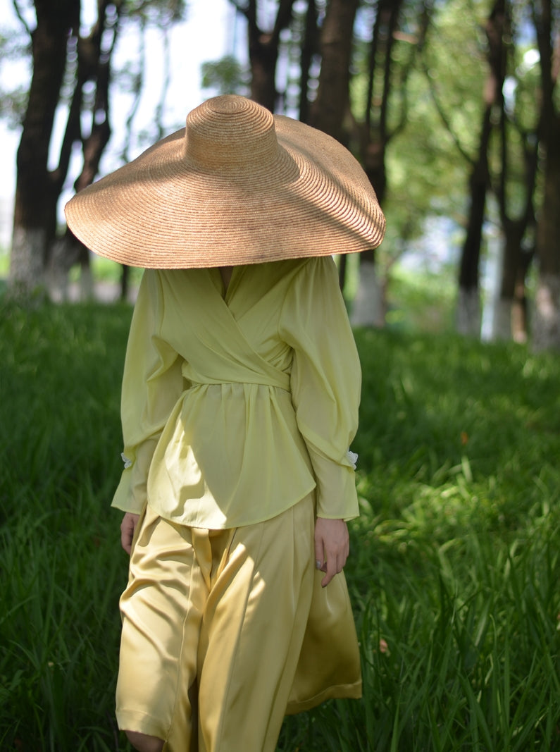 Smooth Satin Plain Simple Shirt&amp;Long-Skirt