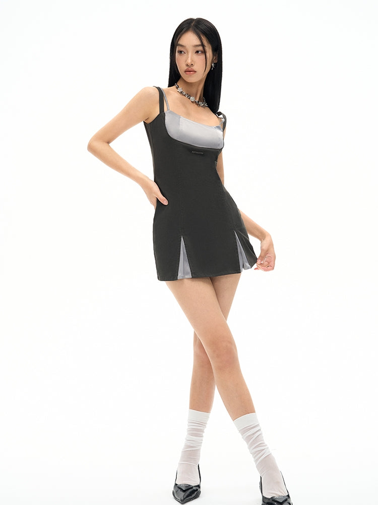 Glossy Nichi Tight Contrast Mini-One-Piece