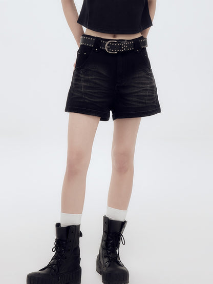 Faded Denim Casual Short-Pants