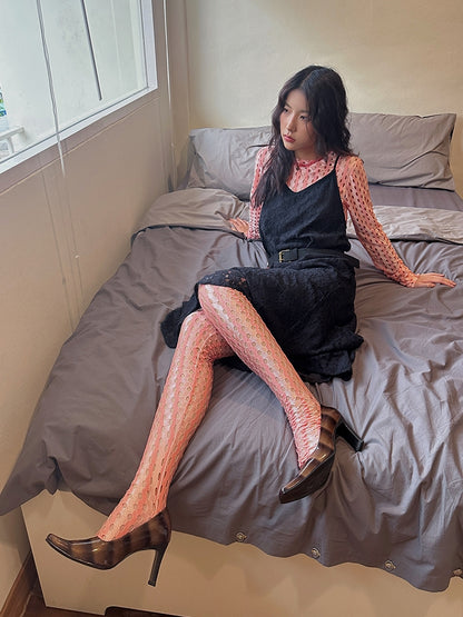 Mesh  Punching Tight Nichi Thin Tights