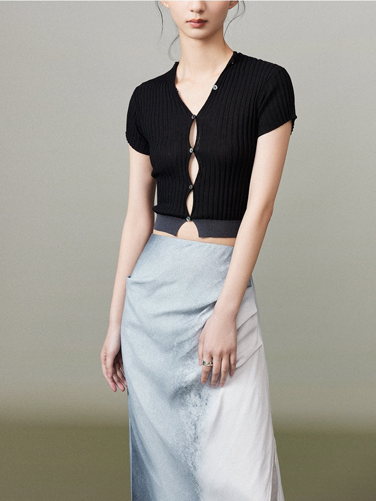 Tight Cropped Casual Summer-Knit Tops