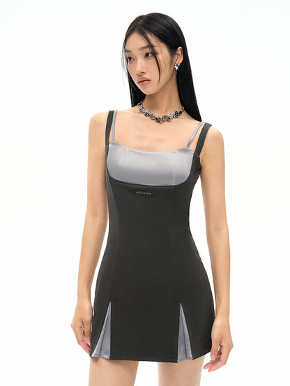 Glossy Nichi Tight Contrast Mini-One-Piece