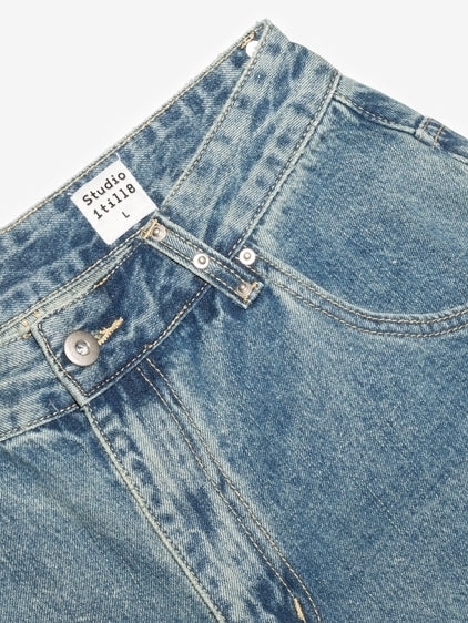 Denim Damage Casual Half-Pants