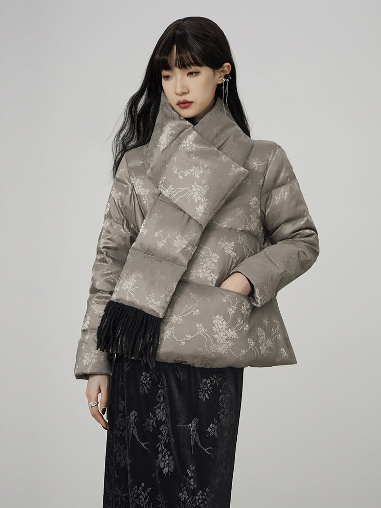 Volume Muffler Flower High-End Down-Jacket