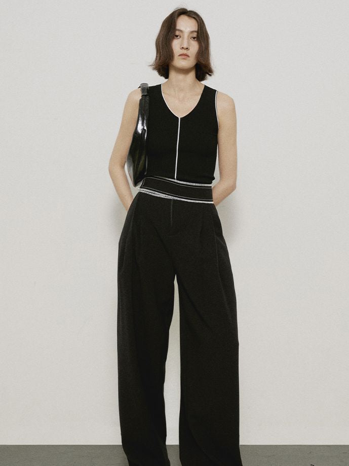 High-waist Straight Wide-leg Classy Chic Pants