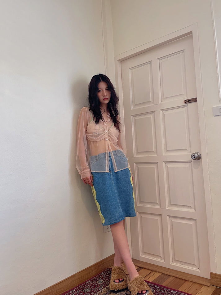 Side-Python Nichi Casual Denim-Skirt