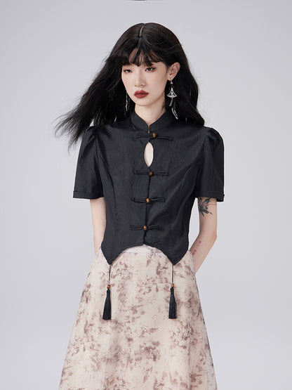 China Tassel Flower Retro Blouse &amp; Long-Skirt