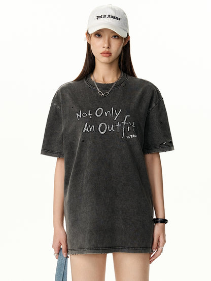 Embroidery Oversize Casual T-Shirt