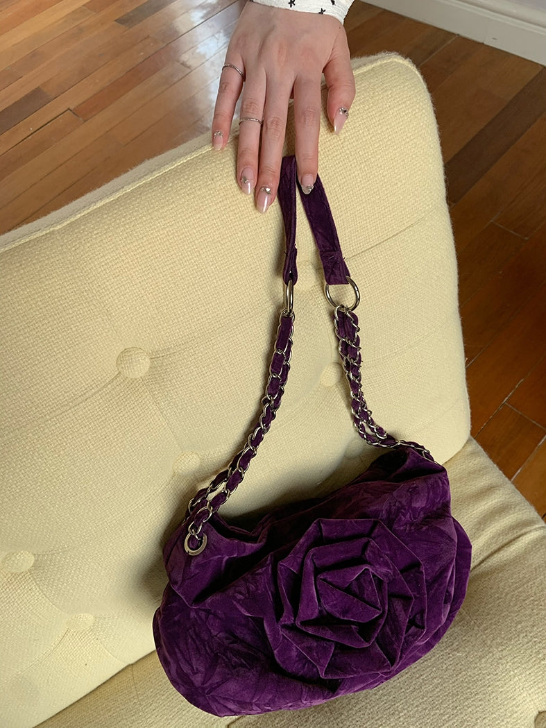 Rose High-End Velvet Chain Bag