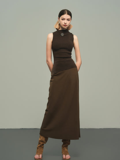 Flare Plain Chic Simple A-Line Long-Skirt