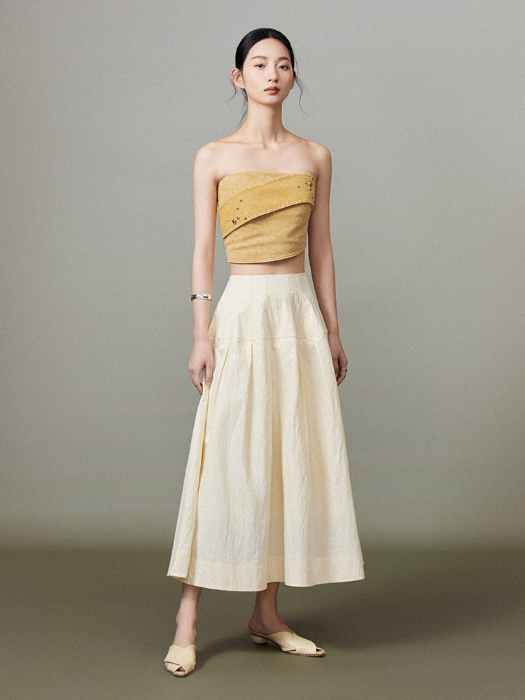 Simple Chic Flare Natural Long-Skirt