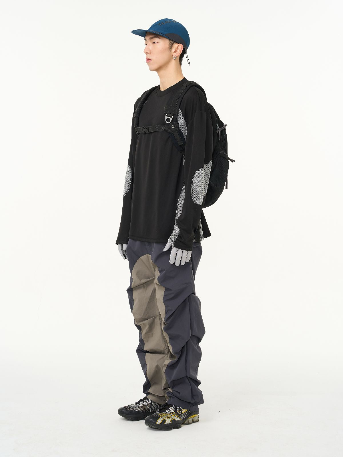 CRUMPLY NICHI BI-COLOR SPORTY PANTS