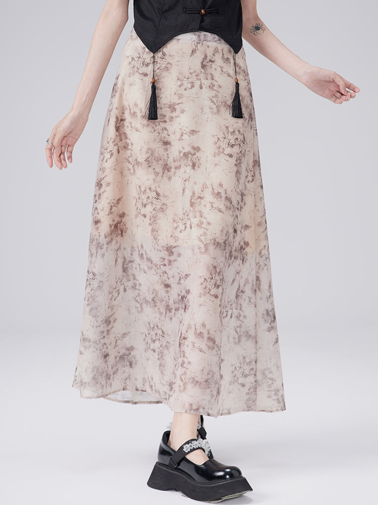 China Tassel Flower Retro Blouse＆Long-Skirt