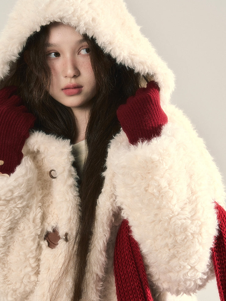 Fur Boa Oversize Hoodie Coat