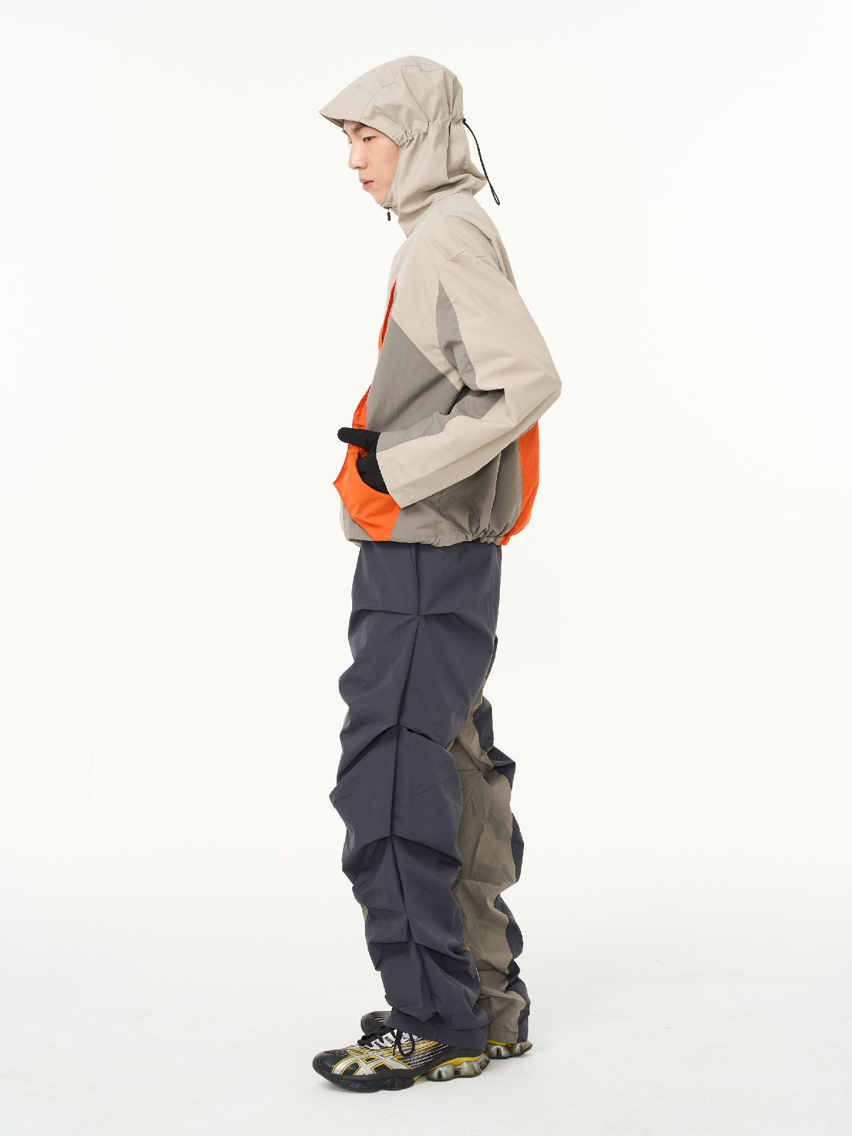 CRUMPLY NICHI BI-COLOR SPORTY PANTS