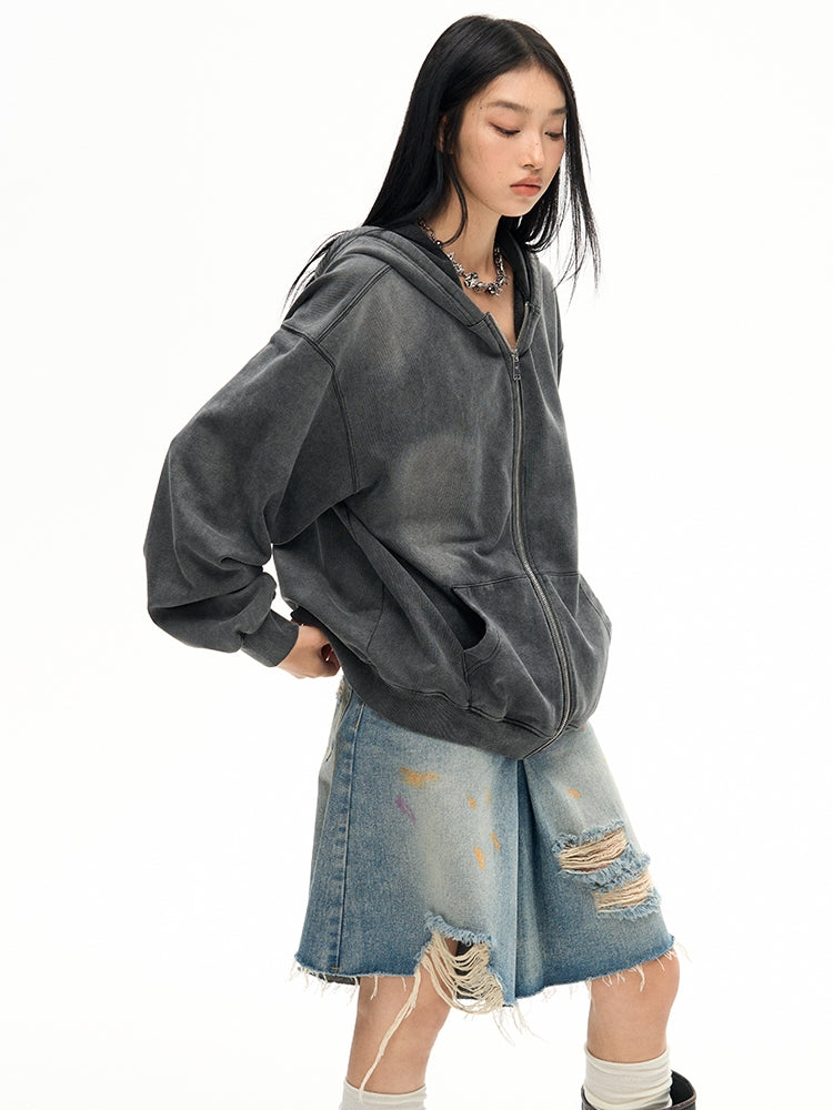 Faded Big-Silhouette Hoodie Oversize Parka