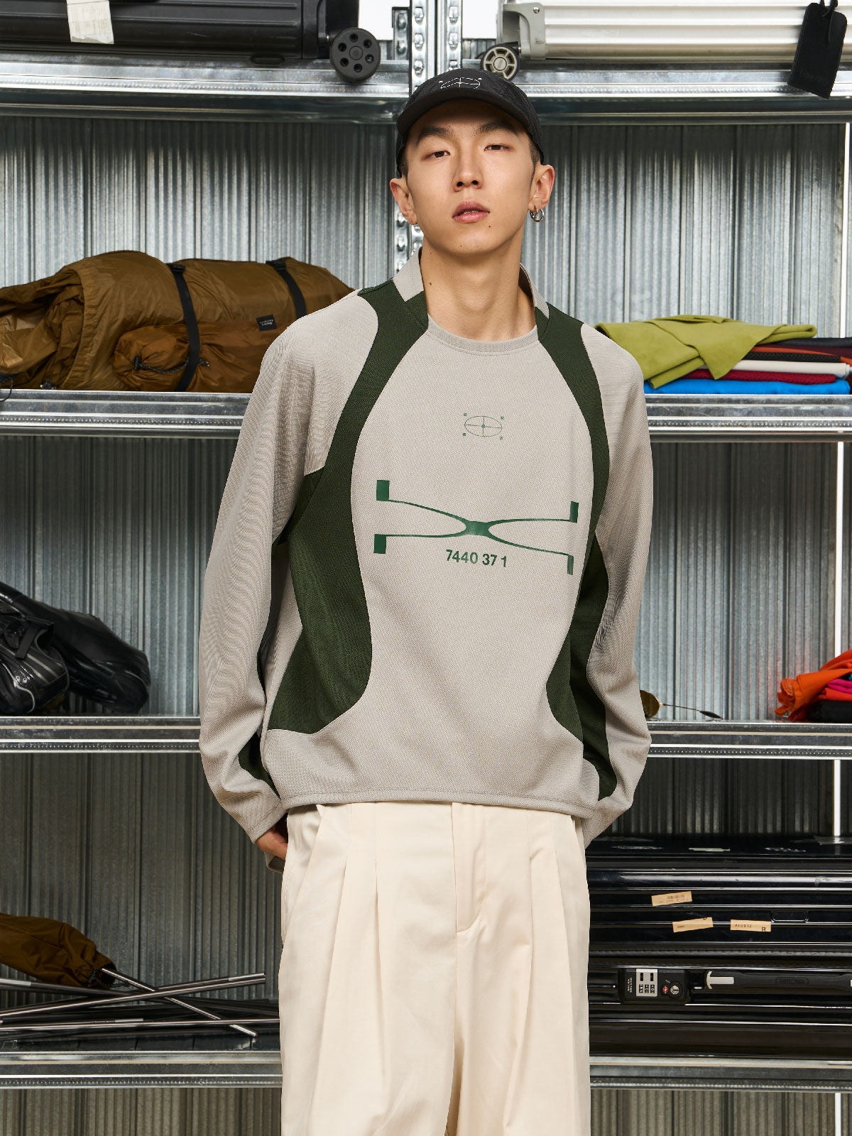 Contrast Nichi Casual Long-T-Shirt