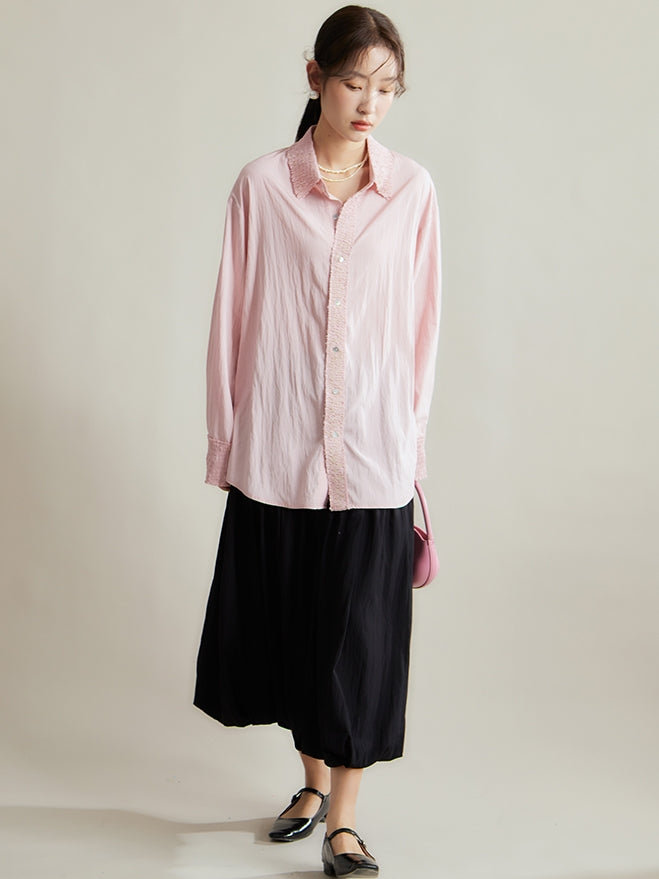 Nichi Pleats Gather Oversize Shirt