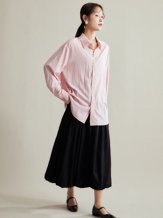 Nichi Pleats Gather Oversize Shirt