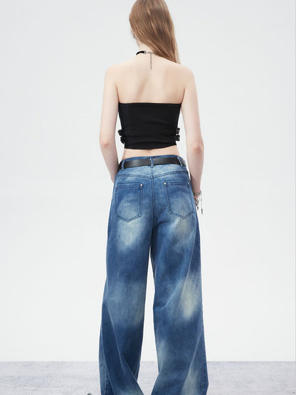 Nichi fané denim large pantalon large