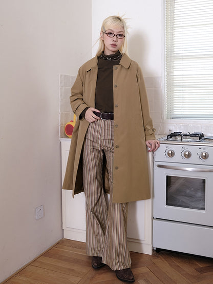 Formal Classu Simple Oversize Long-Coat Trench-Coat