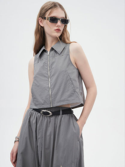 POLO-NECK SLEEVELESS ZIP Shirt