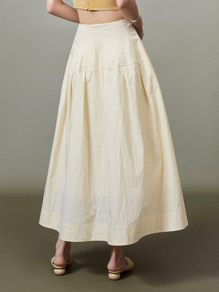 Simple Chic Flare Natural Long-Skirt