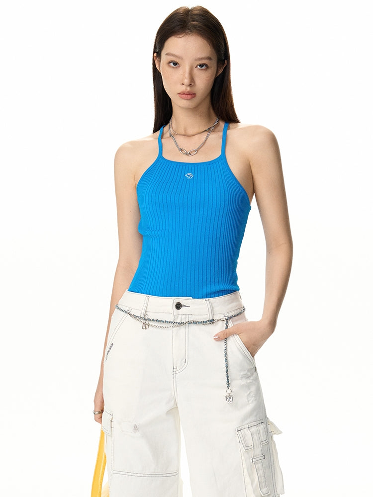 Summer-Knit Tight Simple Inner Camisole