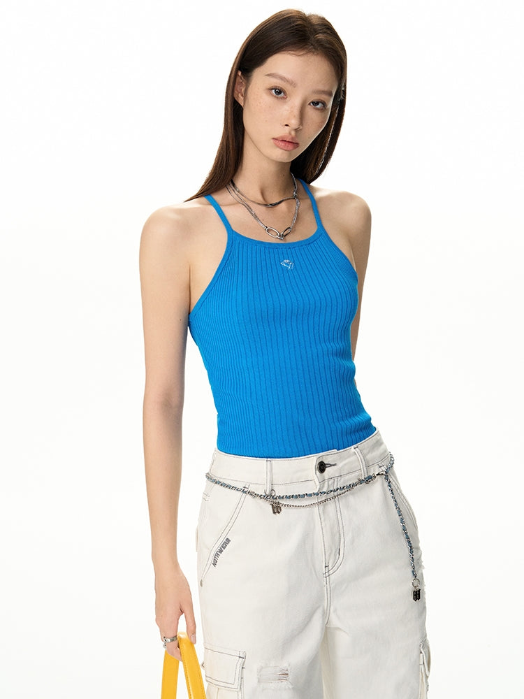 Summer-Knit Tight Simple Inner Camisole