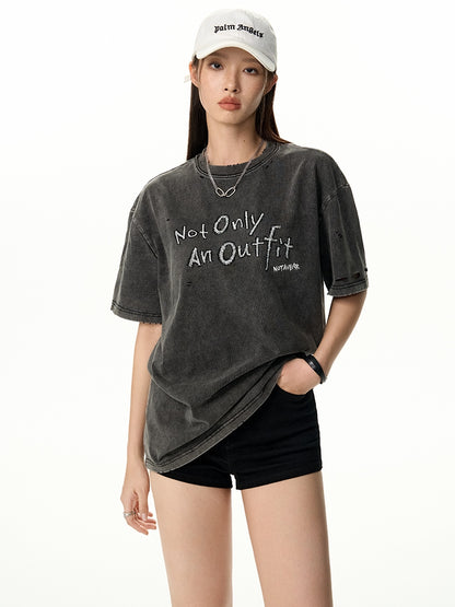 Embroidery Oversize Casual T-Shirt