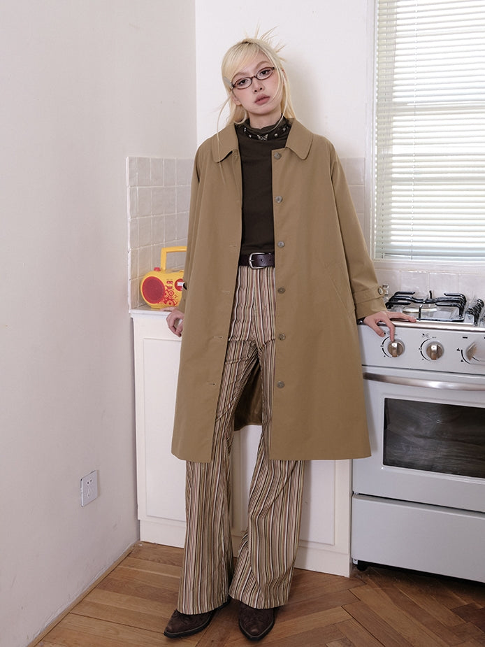 Formal Classu Simple Oversize Long-Coat Trench-Coat