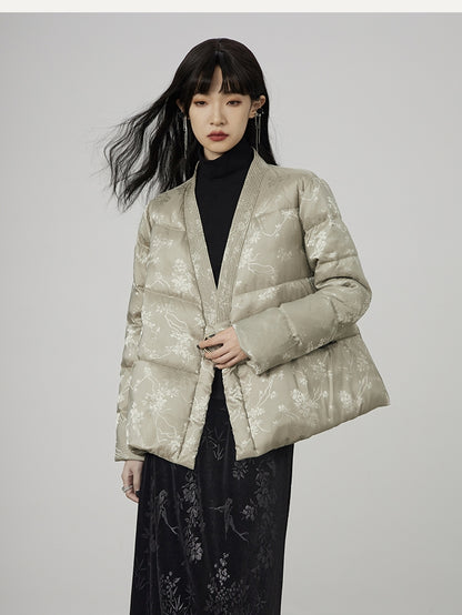 Volume Muffler Flower High-End Down-Jacket