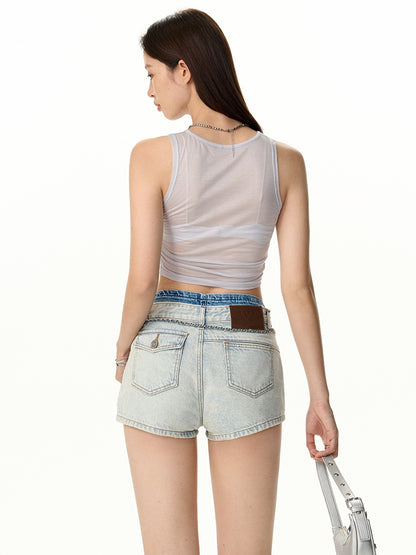 Denim Bi-Color Nichi Short-Pants