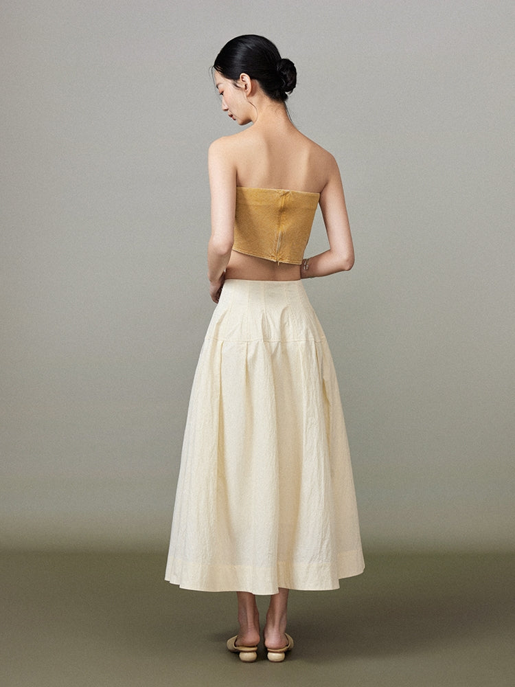 Simple Chic Flare Natural Long-Skirt