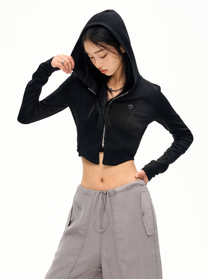 Cropped Zip Hoodie Parka