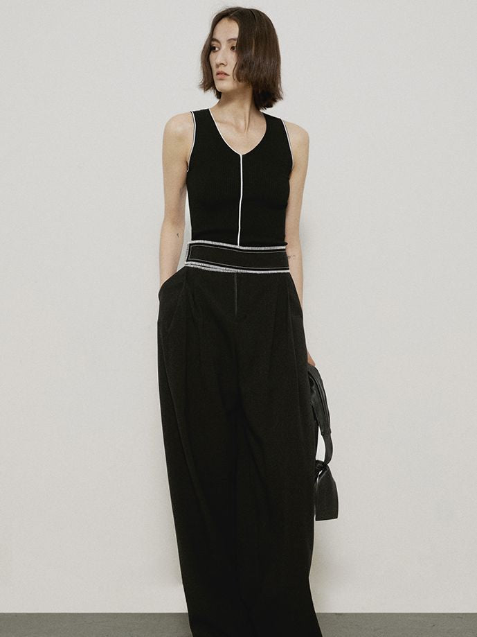 High-waist Straight Wide-leg Classy Chic Pants