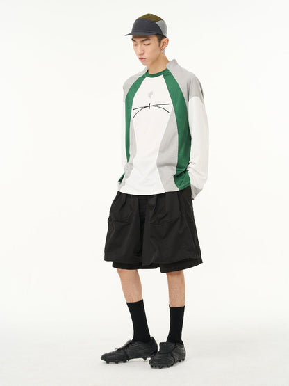 Nichi Casual Overesize Contrast Long-T-shirt