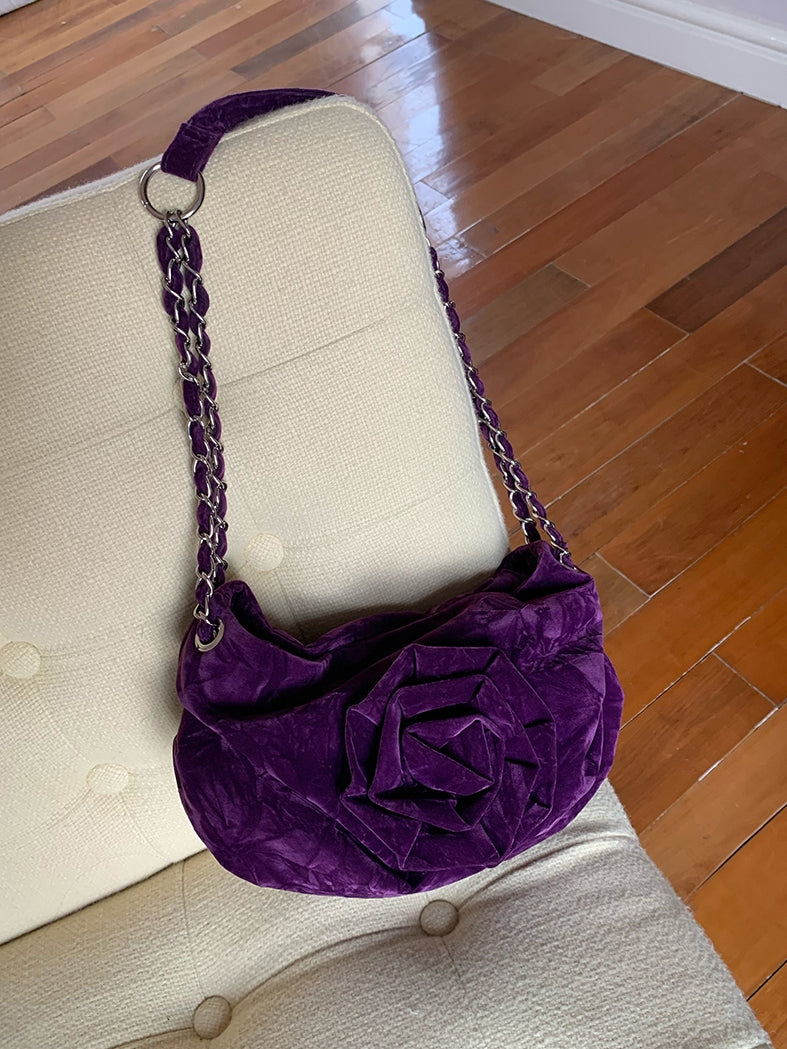 Rose High-End Velvet Chain Bag