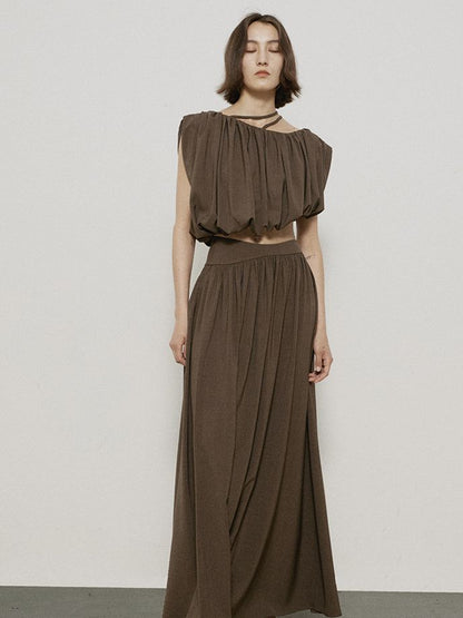 Balon Nichi Asymétrie Blouse et Long-Skirt