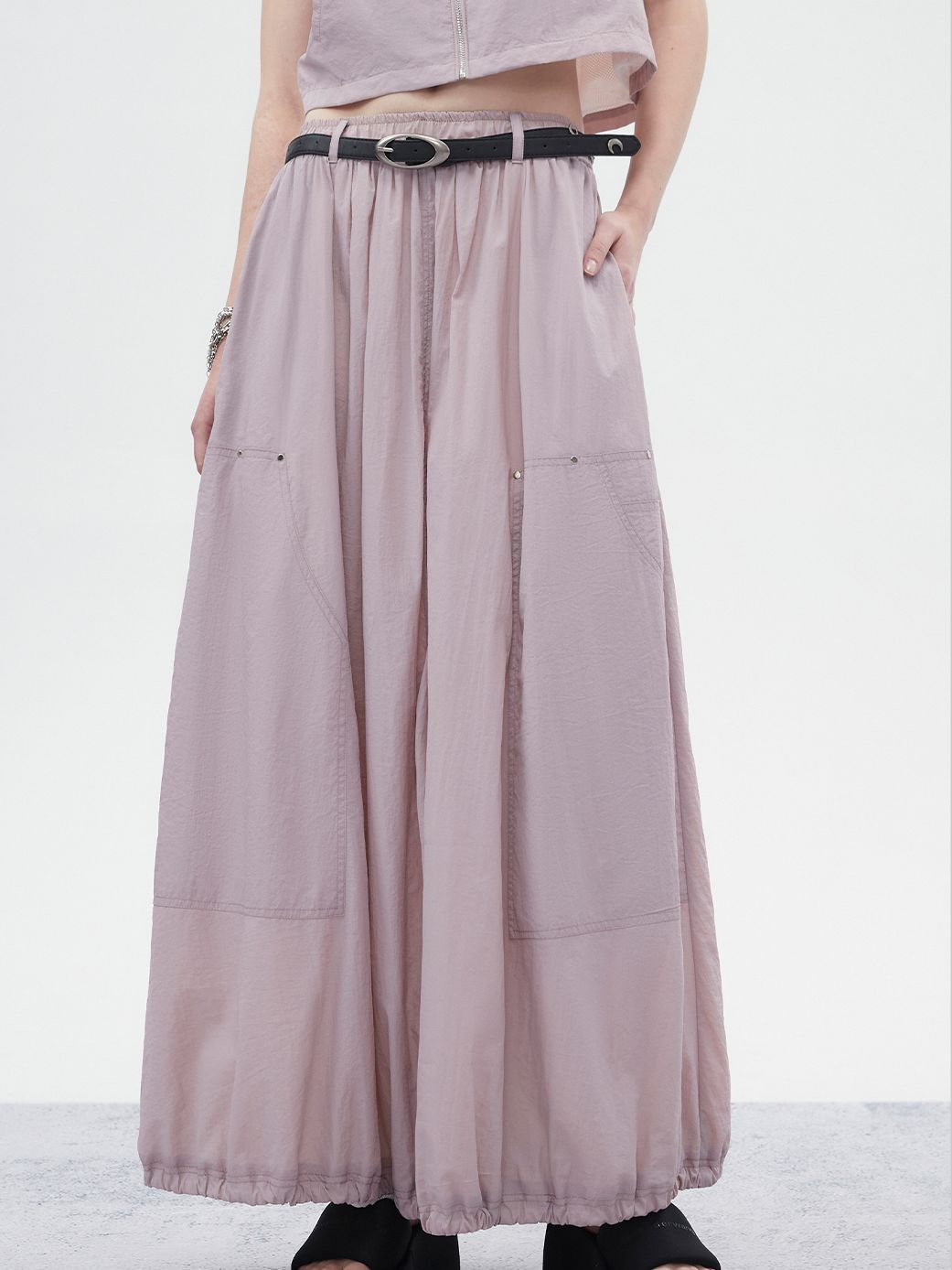 Natural Balloon Long Relax Long-Skirt