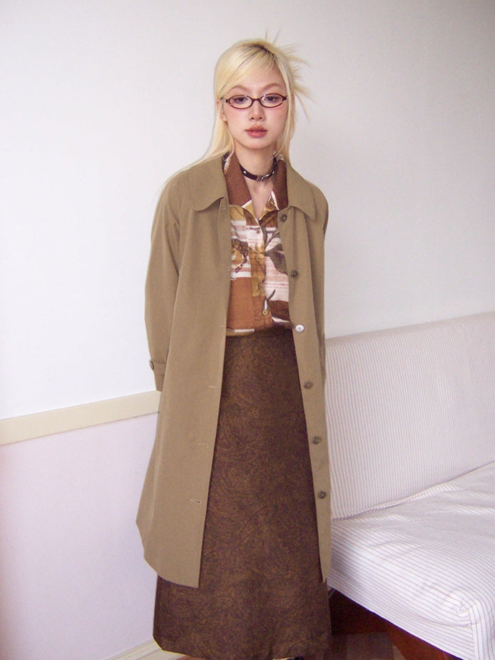 Formal Classu Simple Oversize Long-Coat Trench-Coat