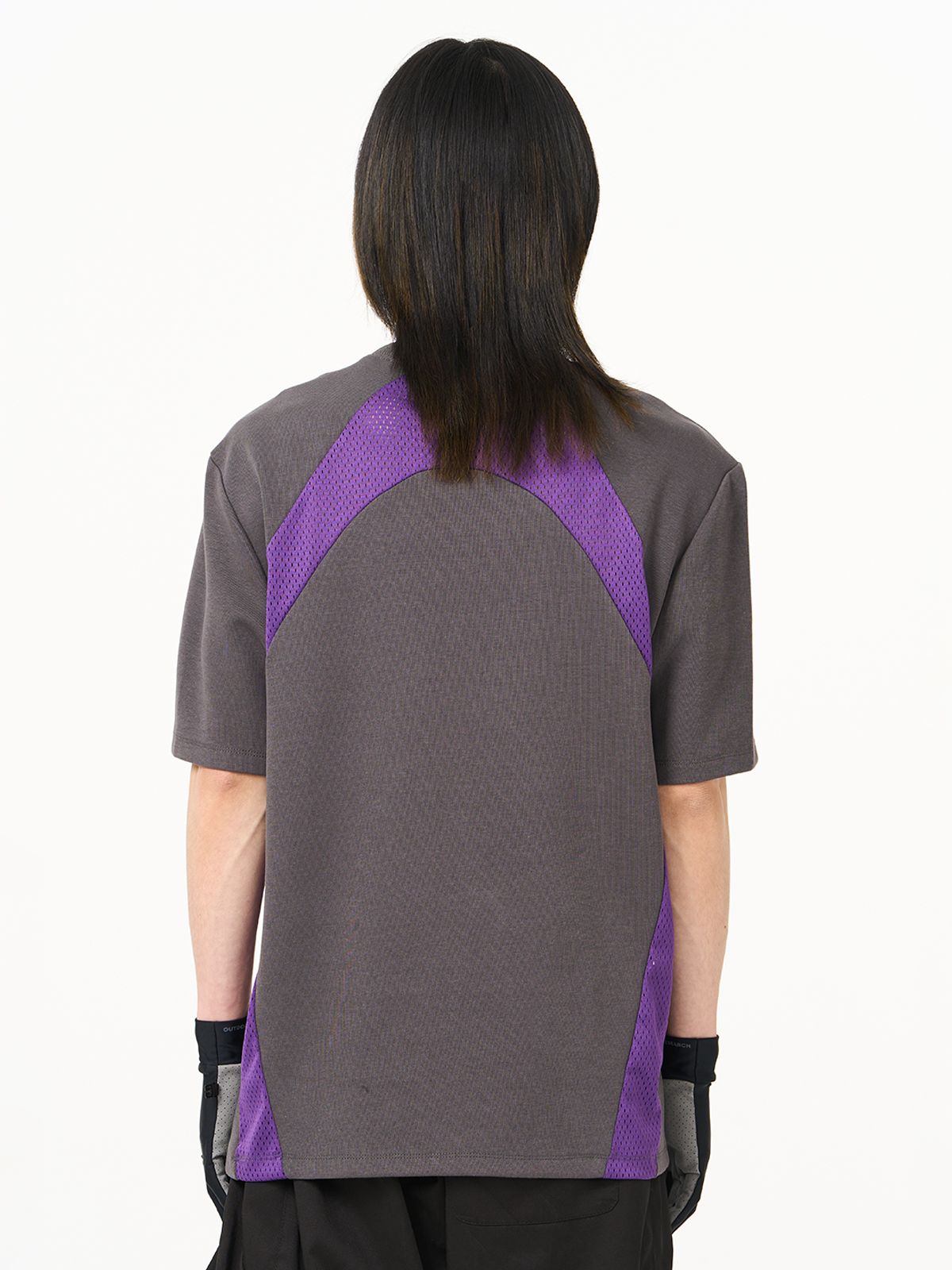 Bi-color Crew-neck Simple T-shirt