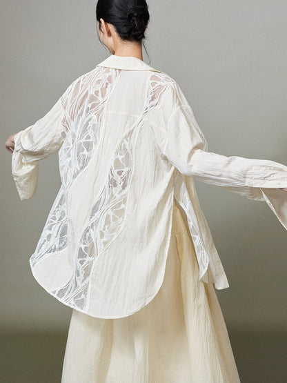 Nichi Lace Oversize Feminine Shirt