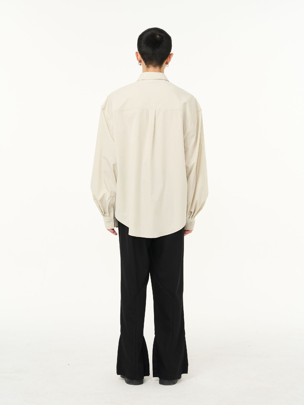 PLEATS BALLOON-SLEEVE OVERSIZE SHIRT